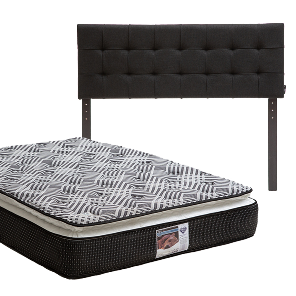 Foto 1 | Cabecera Catania Dicasa Color Negro + Colchón Spring Air Omega Queen Size