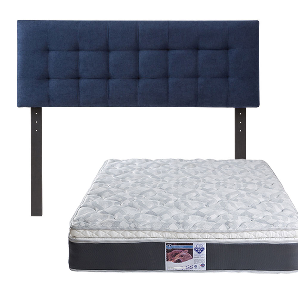 Cabecera Catania Dicasa Color Azul Marino + Colchón Spring Air Marte Queen Size