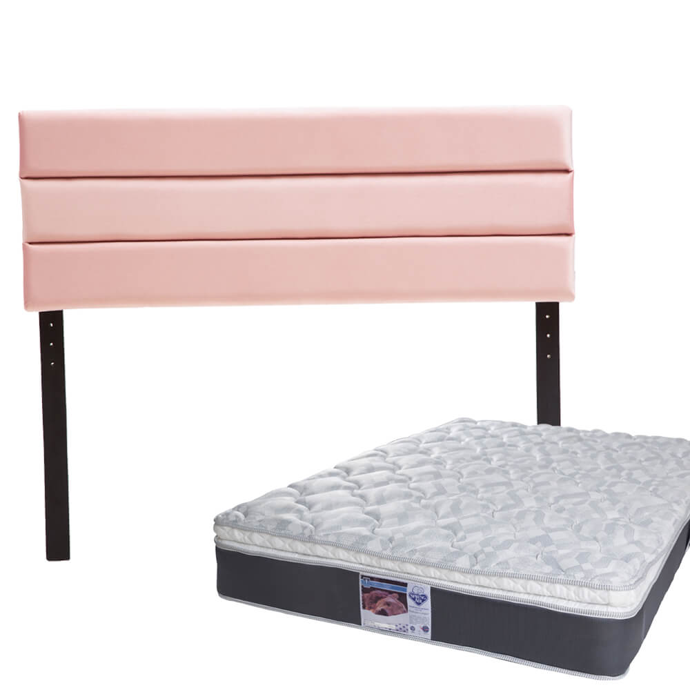 Foto 1 | Cabecera Logan Dicasa Color Pink + Colchón Spring Air Marte Queen Size