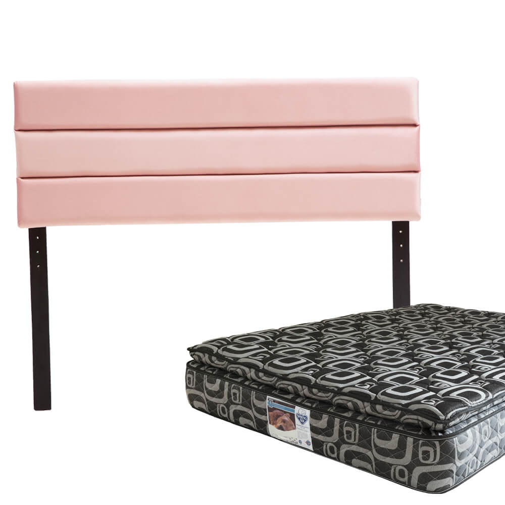 Foto 1 | Cabecera Logan Dicasa Color Pink + Colchón Spring Air Morgan Matrimonial
