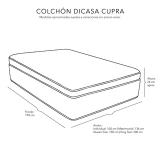 Foto 4 | Cabecera Logan Dicasa Color Gris + Box Dicasa Color Gris + Colchón Restonic Cupra Matrimonial