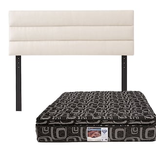Foto 1 | Cabecera Logan Dicasa Color Beige Claro + Colchón Spring Air Morgan Queen Size