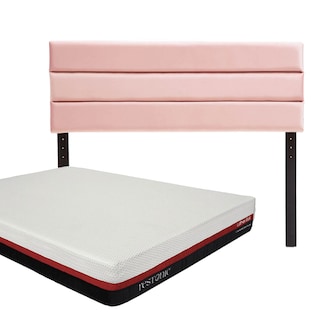 Foto 1 | Cabecera Logan Dicasa Color Pink + Colchón Restonic Roll Matrimonial