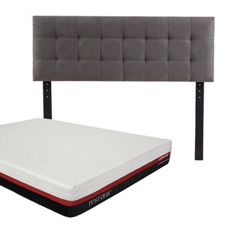 Foto 1 | Cabecera Catania Dicasa Color Gris Oscuro + Colchon Restonic Roll Matrimonial