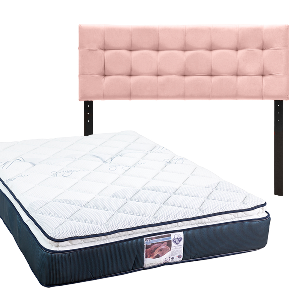 Cabecera Catania Dicasa Color Pink + Colchón Spring Air Monaco Queen Size