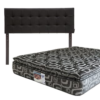 Foto 1 | Cabecera Catania Dicasa Color Negro + Colchón Spring Air Morgan Queen Size