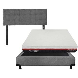 Foto 1 | Cabecera Catania Dicasa Color Gris + Box Dicasa Color Gris + Colchon Restonic Roll Queen Size