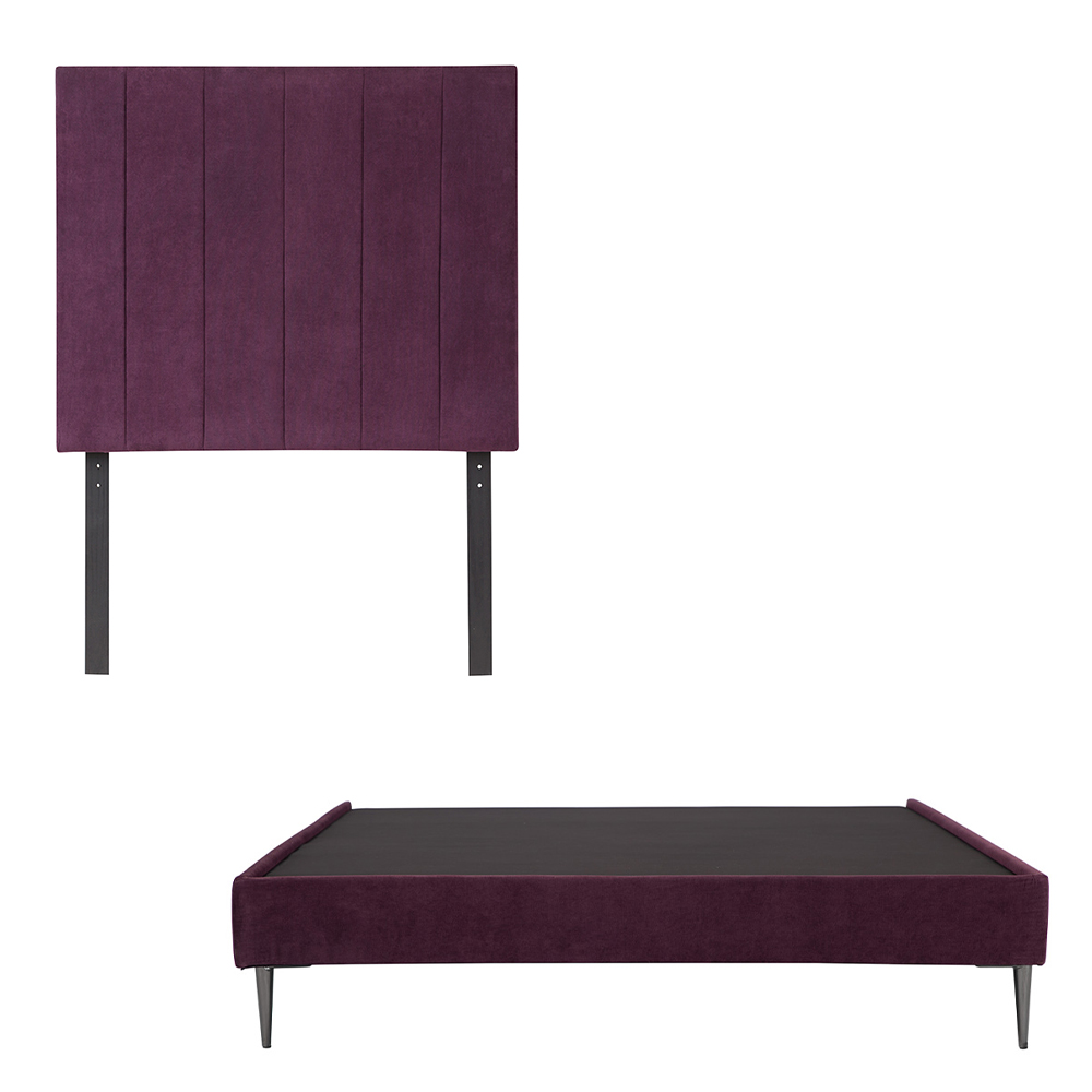 Foto 2 pulgar | Cabecera Argos Dicasa Color Morado + Base Cama Slim Dicasa Color Morado Individual