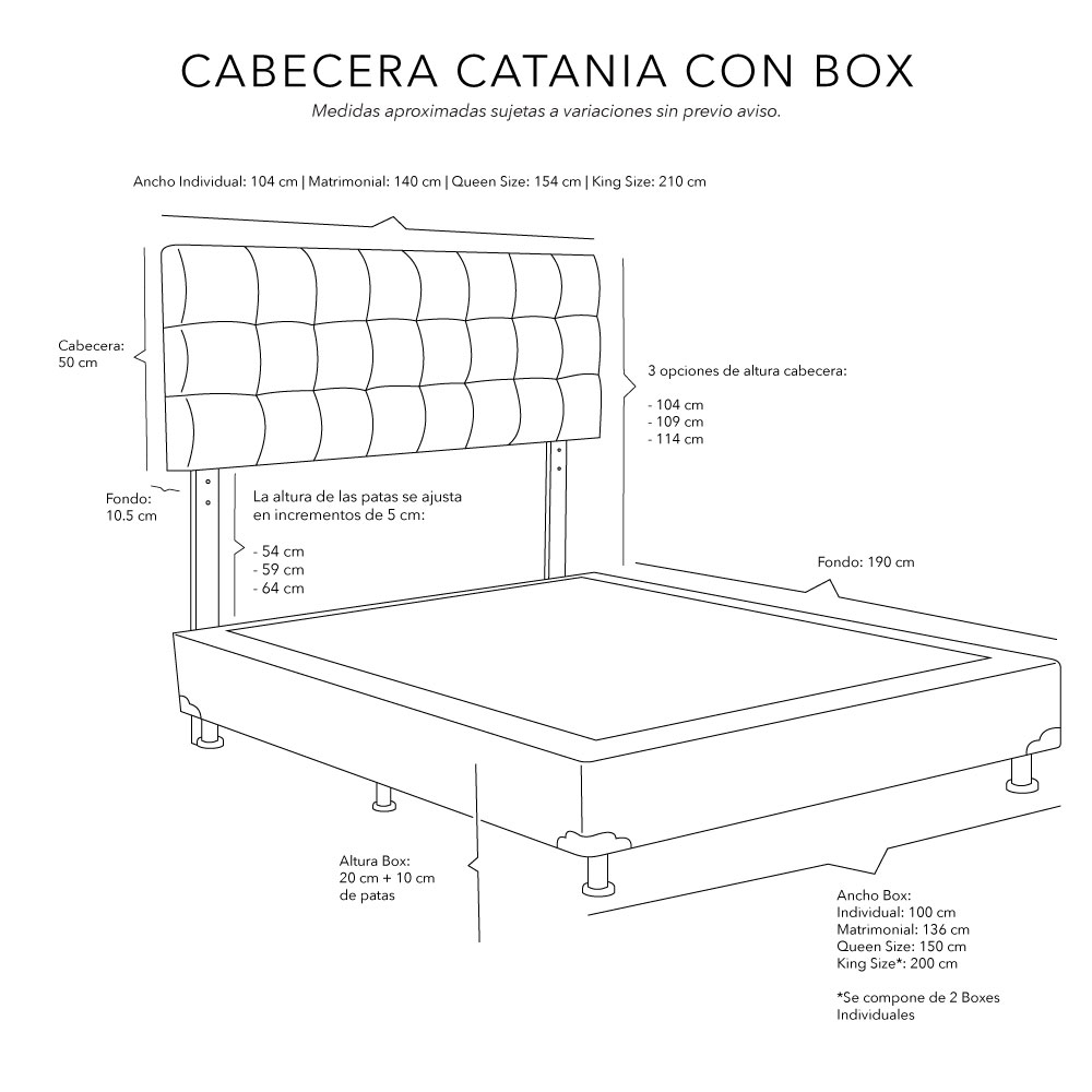 Foto 8 pulgar | Cabecera Catania Dicasa Color Beige Claro + Box Dicasa Color Beige Claro + Colchón Spring Air Omega Matrimonial