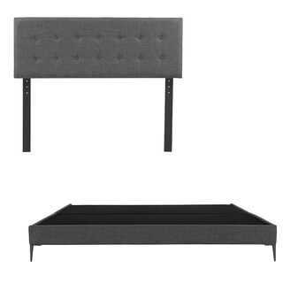 Foto 1 | Cabecera Bilbao Dicasa Color Gris Oscuro + Base Cama Slim Dicasa Color Gris Oscuro King Size