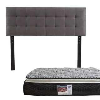 Foto 1 | Cabecera Catania Dicasa Color Gris Oscuro + Colchón Spring Air Omega Queen Size