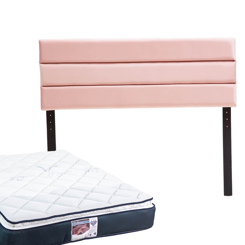 Cabecera Logan Dicasa Color Pink + Colchón Spring Air Monaco Queen Size