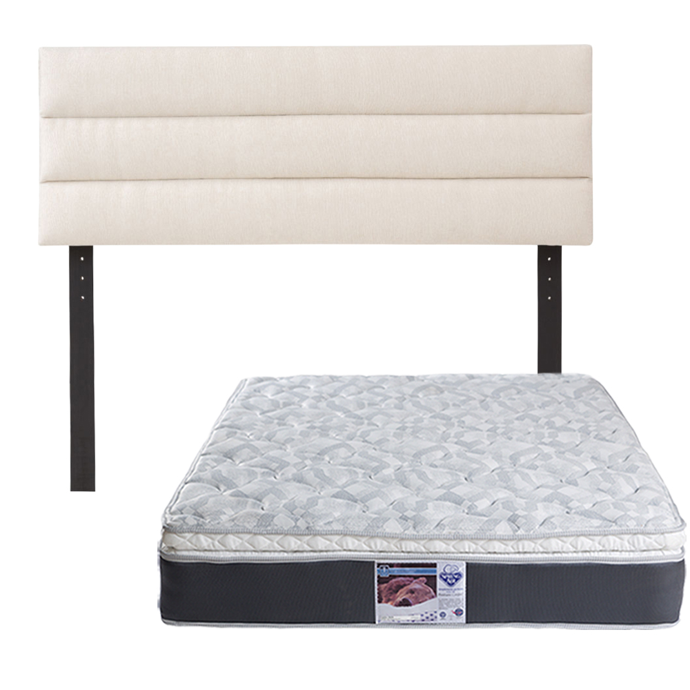 Foto 1 | Cabecera Logan Dicasa Color Beige Claro + Colchón Spring Air Marte Queen Size