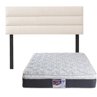 Foto 1 | Cabecera Logan Dicasa Color Beige Claro + Colchón Spring Air Marte Queen Size