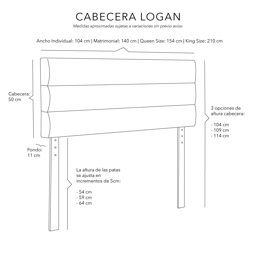 Foto 6 | Cabecera Logan Dicasa Color Beige Claro + Colchón Spring Air Marte Queen Size