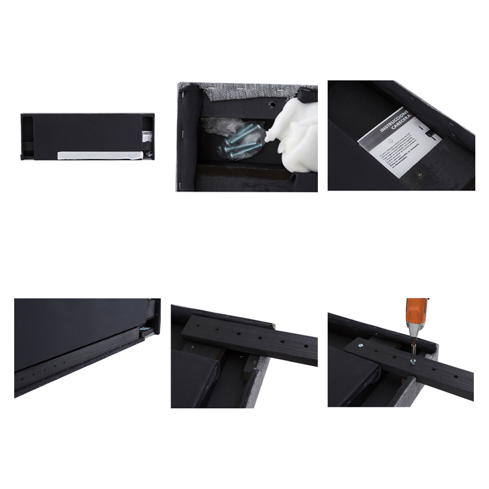 Foto 5 | Cabecera Bilbao Dicasa Negro + Base Slim King Size + Almohada 2pack + Protector Cloud + Sábanas Softy + Edredón Homy