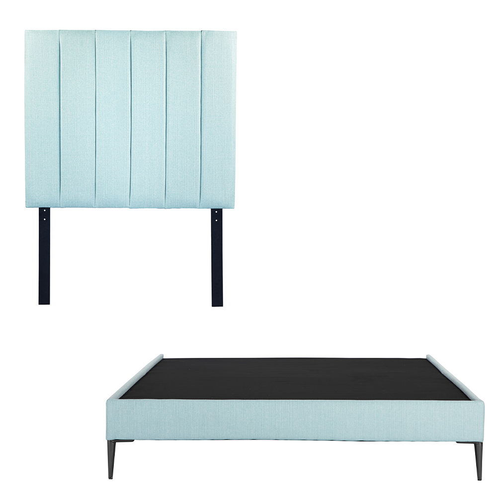 Cabecera Argos Dicasa Color Turquesa + Base Cama Slim Dicasa  Color Turquesa Individual