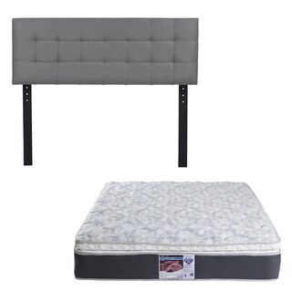Foto 1 | Cabecera Catania Dicasa Color Gris + Colchón Spring Air Marte Queen Size