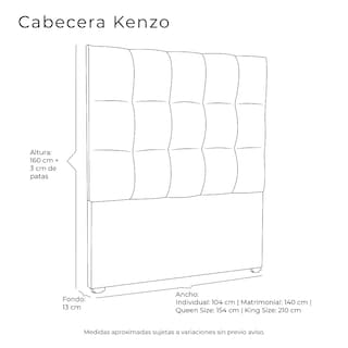 Foto 6 | Cabecera Dicasa Kenzo Azul Matrimonial