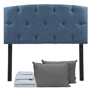 Foto 1 | Cabecera Dicasa Sigma Azul King Size + Almohada 2pack + Sabanas Softy