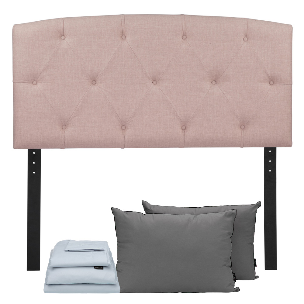 Cabecera Dicasa Sigma Rosa King Size + Almohada 2pack + Sabanas Softy