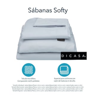 Foto 5 | Cabecera Dicasa Sigma Azul Matrimonial + Almohada 2pack + Sabanas Softy