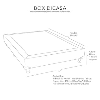 Foto 6 | Box Dicasa Queen Size Color Gris