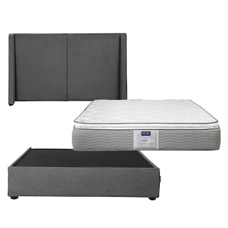 Foto 1 | Cabecera Dicasa Milan + Base Cama Gris + Colchón Restonic Cupra Queen Size