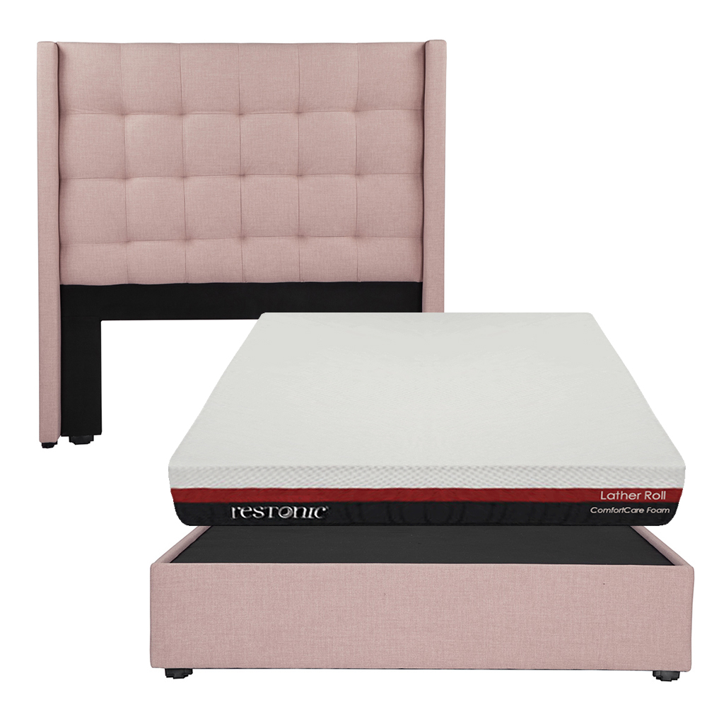 Foto 1 | Cabecera Dicasa Titan + Base Cama Pink + Colchón Restonic Roll Matrimonial