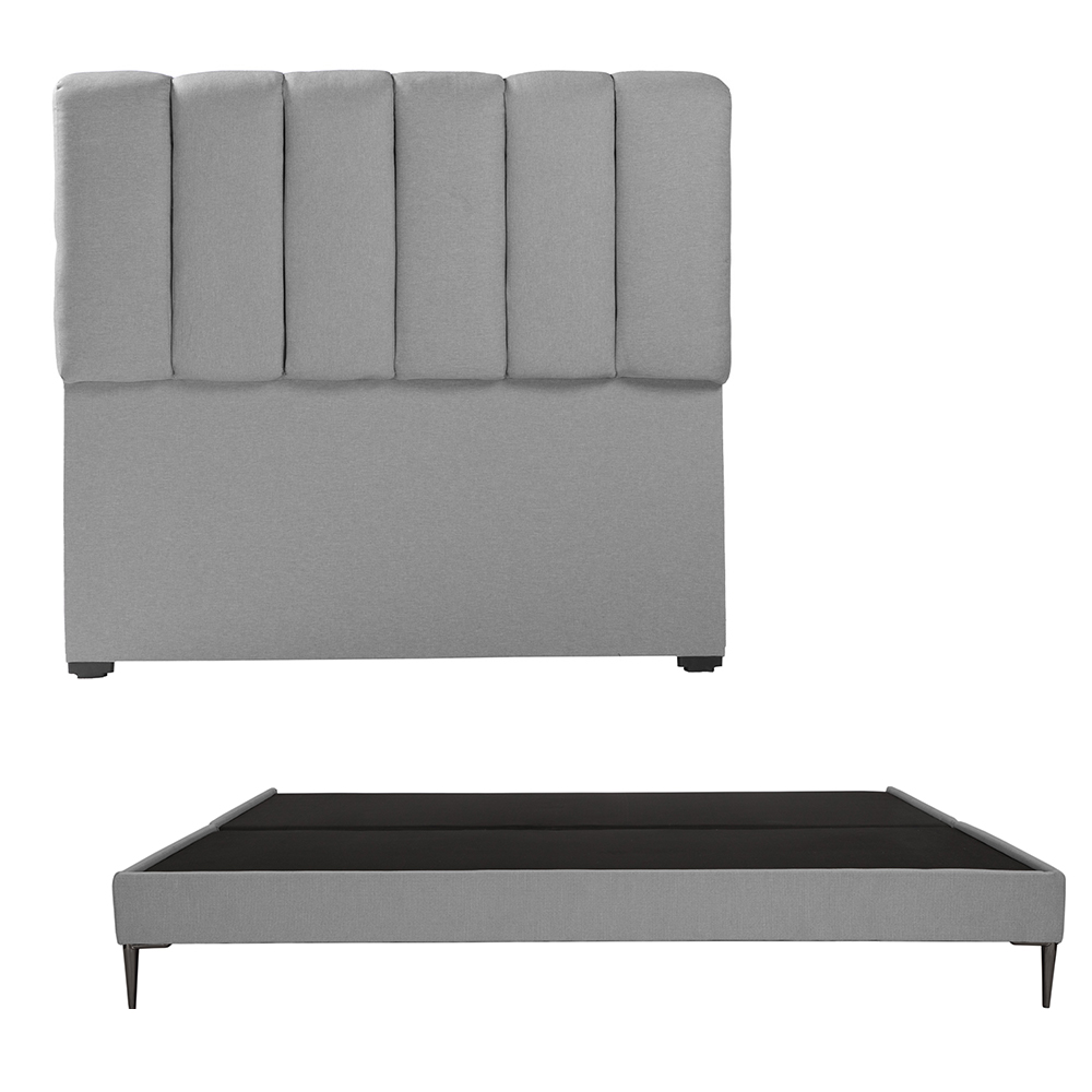 Foto 2 pulgar | Cabecera Dicasa Kami + Base Cama Slim Gris King Size