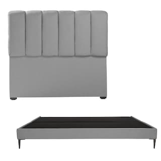 Foto 1 | Cabecera Dicasa Kami + Base Cama Slim Gris King Size