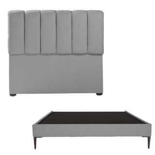Foto 1 | Cabecera Dicasa Kami + Base Cama Slim Gris Queen Size