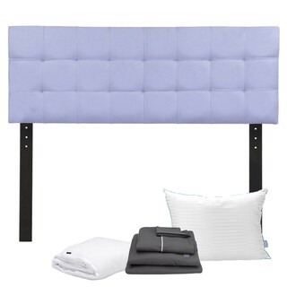 Foto 1 | Cabecera Catania Lila Matrimonial + Almohada Royal + Protector Cloud + Sabanas Royal