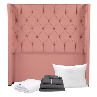 Foto 1 | Cabecera Dicasa Tartuk Color Palo De Rosa King Size + Almohada Royal + Protector De Colchón Cloud + Sábanas Royal