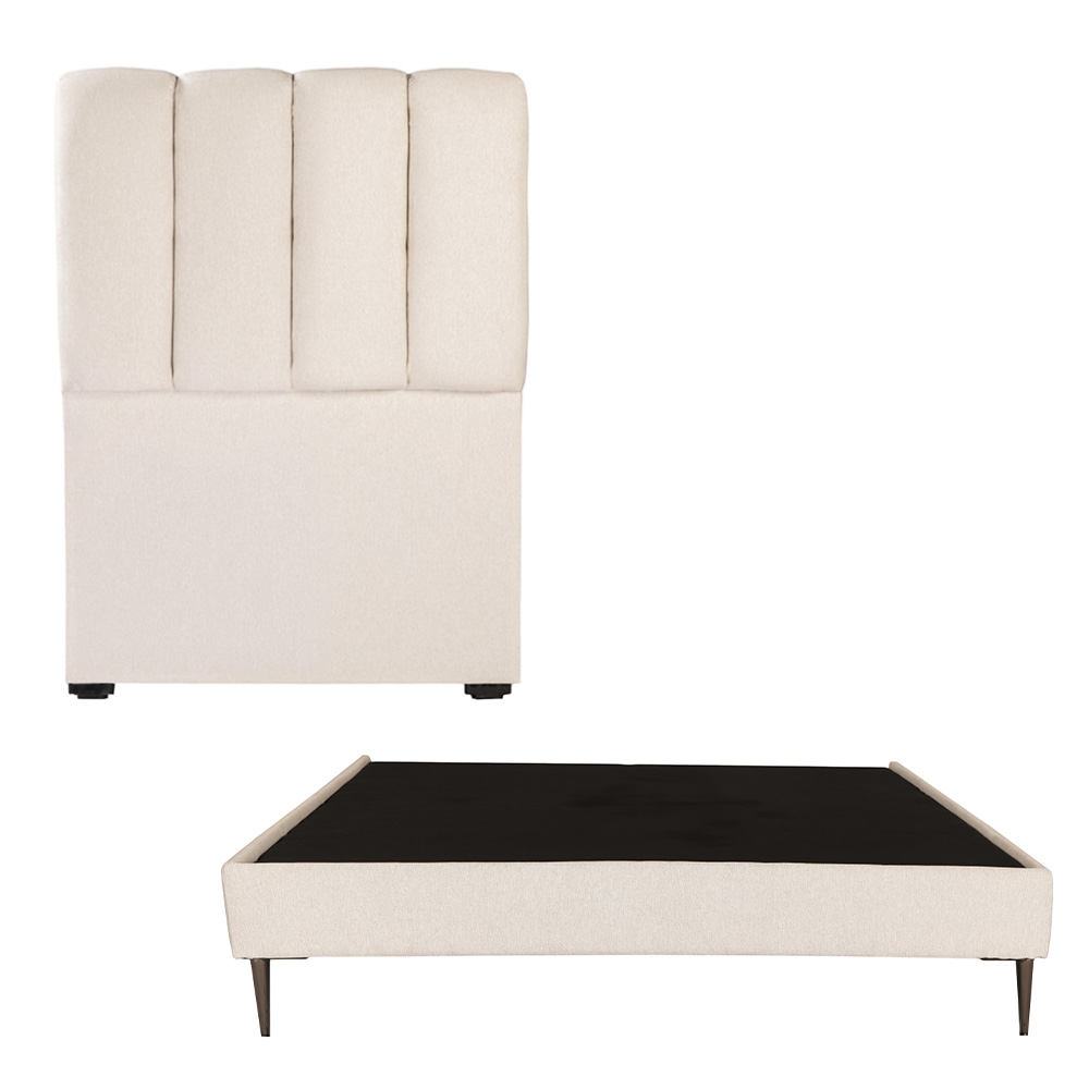 Cabecera Dicasa Kami + Base Cama Slim Beige Individual