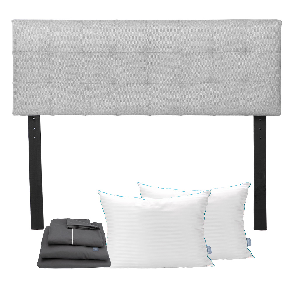 Cabecera Catania Plata Matrimonial + Almohada Royal Twin + Sabanas Royal