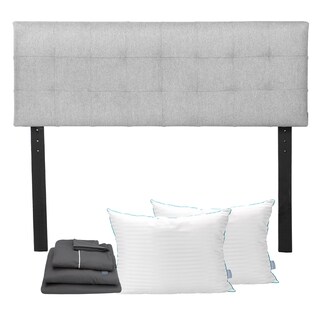 Foto 1 | Cabecera Catania Plata Queen Size + Almohada Royal Twin + Sabanas Royal