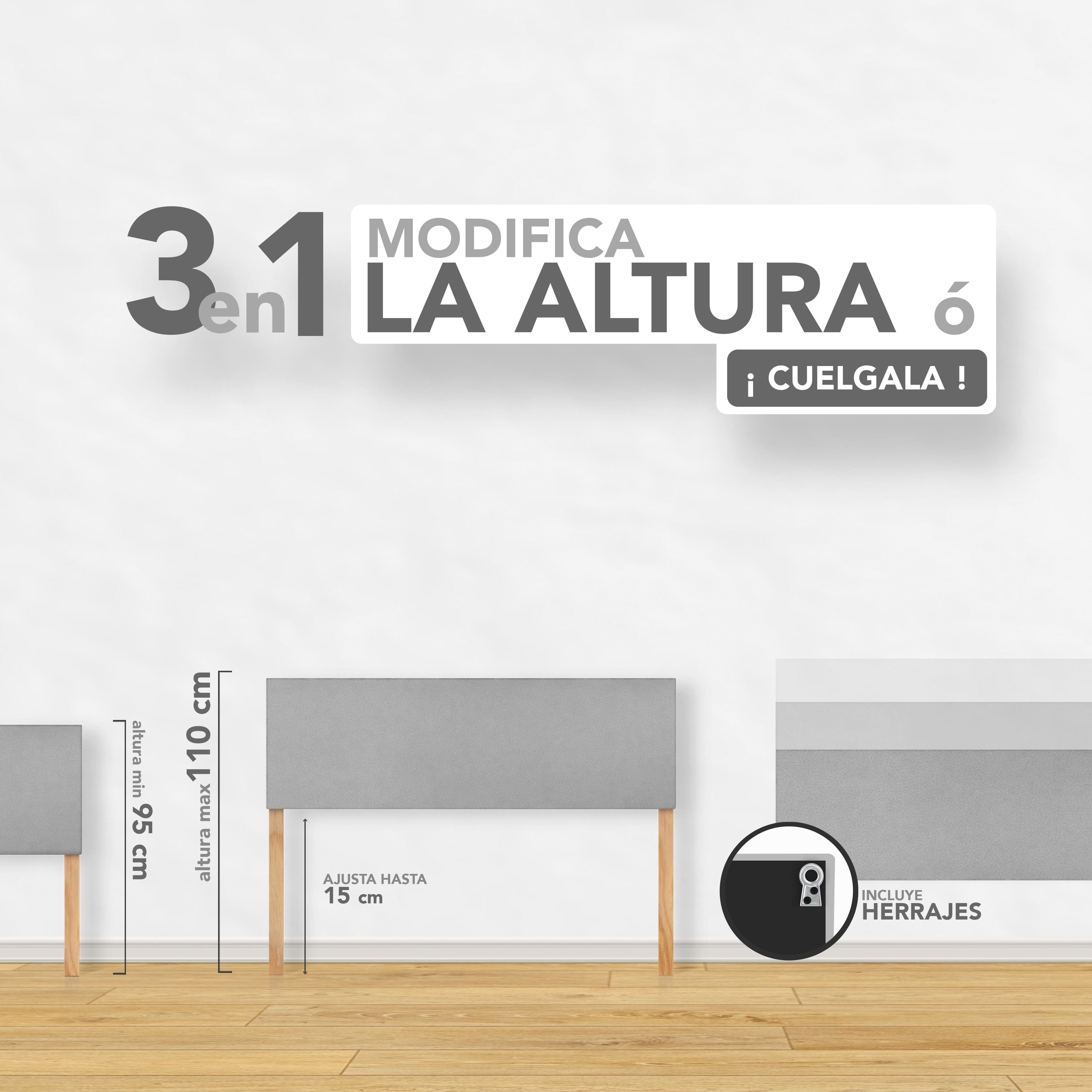 Foto 4 | Cabecera Matrimonial Dotico Raya Lateral Altura Ajustable - Turquesa