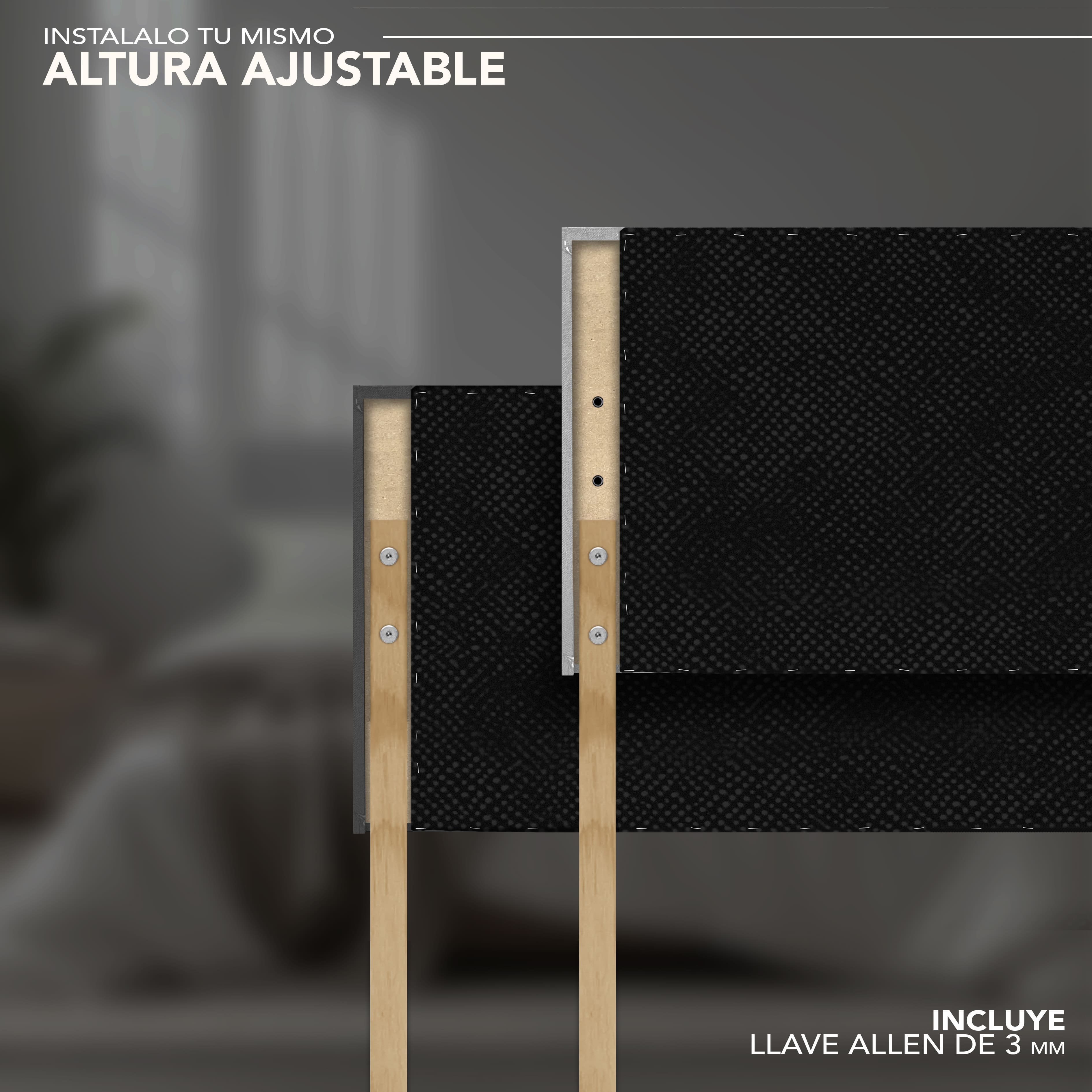 Foto 4 | Cabecera Matrimonial Dotico Raya Vertical Altura Ajustable - Negro