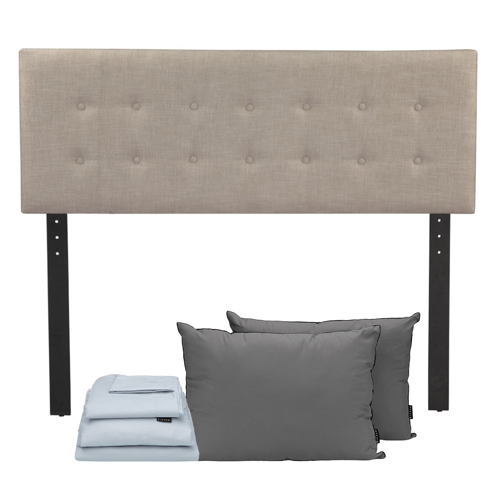 Cabecera Dicasa Bilbao Arena Queen Size + Almohada 2pack + Sabanas Softy