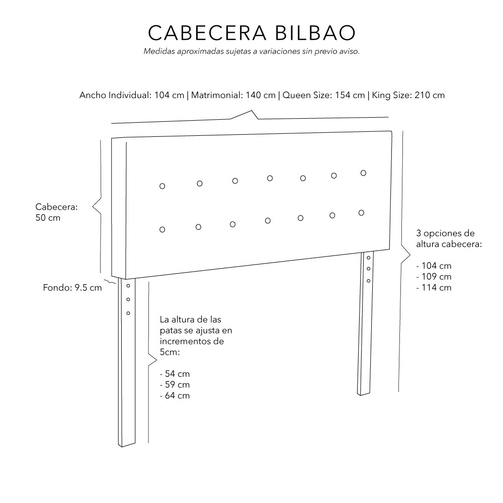 Foto 4 pulgar | Cabecera Dicasa Bilbao Arena Queen Size + Almohada 2pack + Sabanas Softy