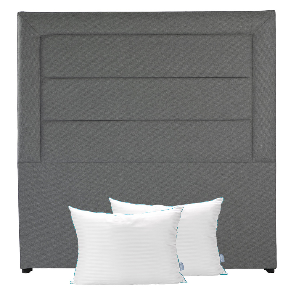 Cabecera Blend Gris Queen Size + Almohada Royal Twin