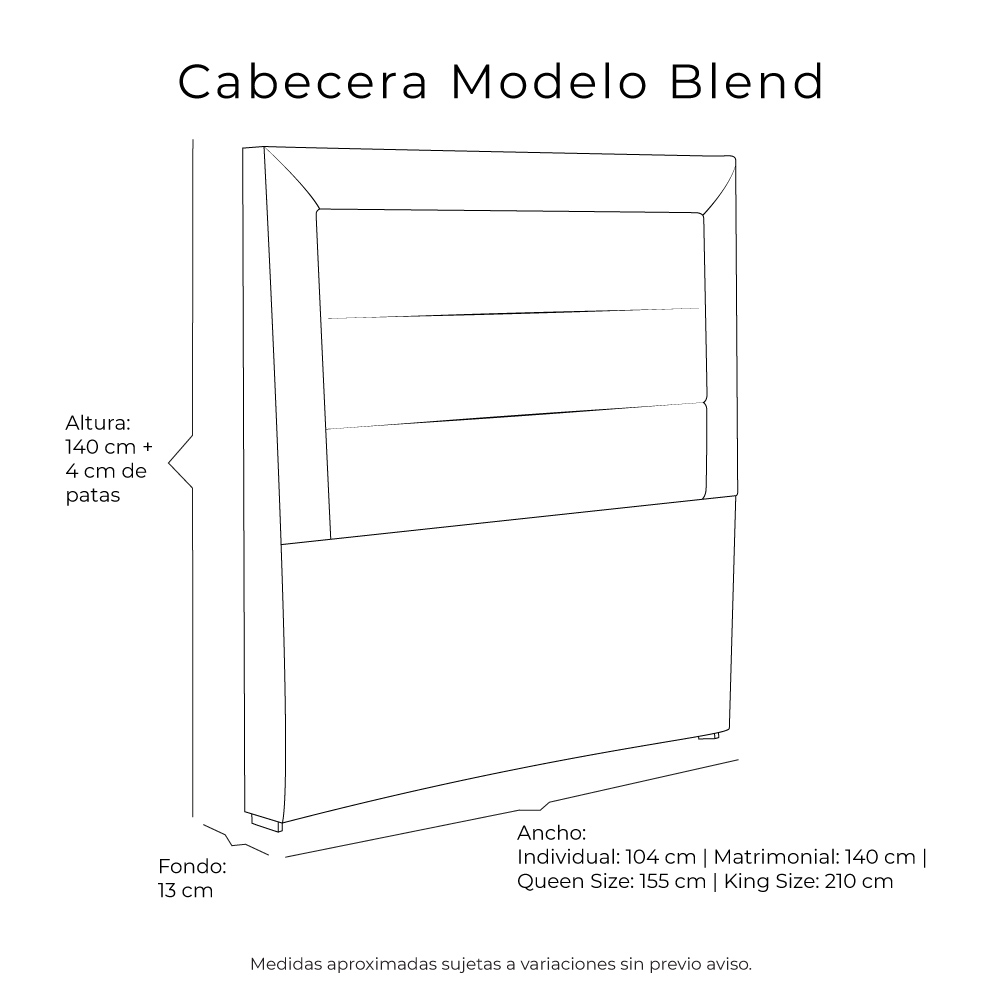 Foto 3 | Cabecera Blend Gris Queen Size + Almohada Royal Twin