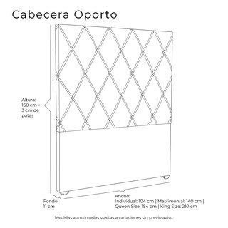 Foto 3 | Cabecera Oporto Chocolate Queen Size + Almohada Oso 2 + Sabanas Basic