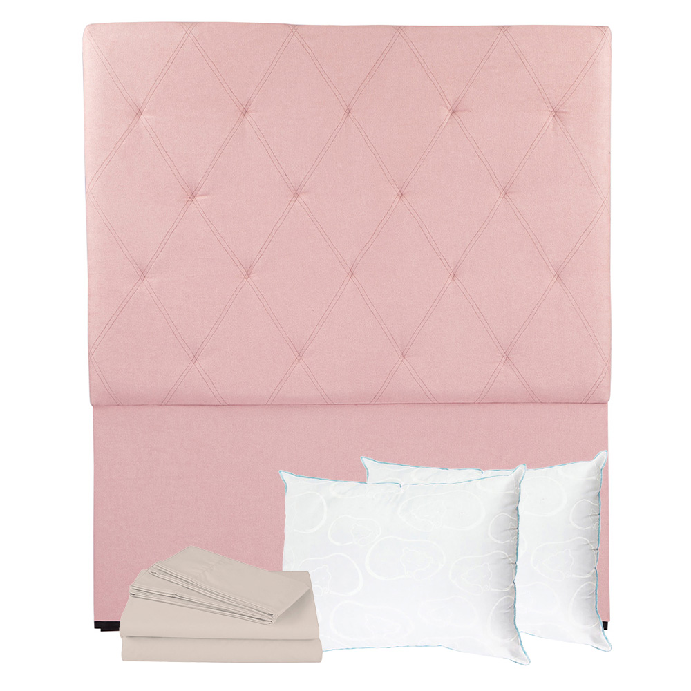 Foto 1 | Cabecera Oporto Rosa King Size + Almohada Oso 2 + Sabanas Basic