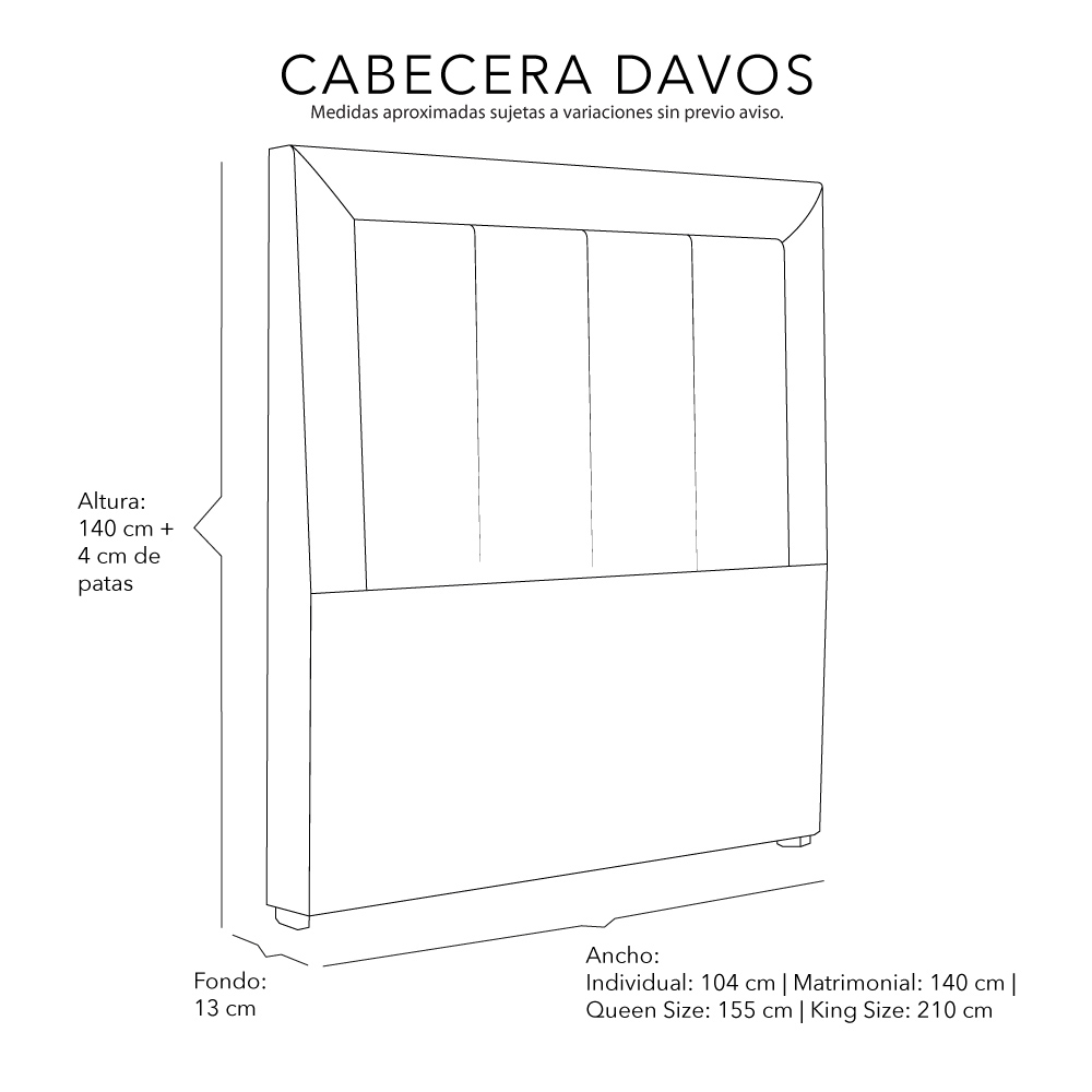 Foto 6 | Cabecera Dicasa Davos Gris Carbón Matrimonial