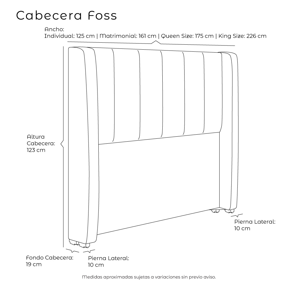 Foto 7 pulgar | Cabecera Foss Gris Carbon Matrimonial