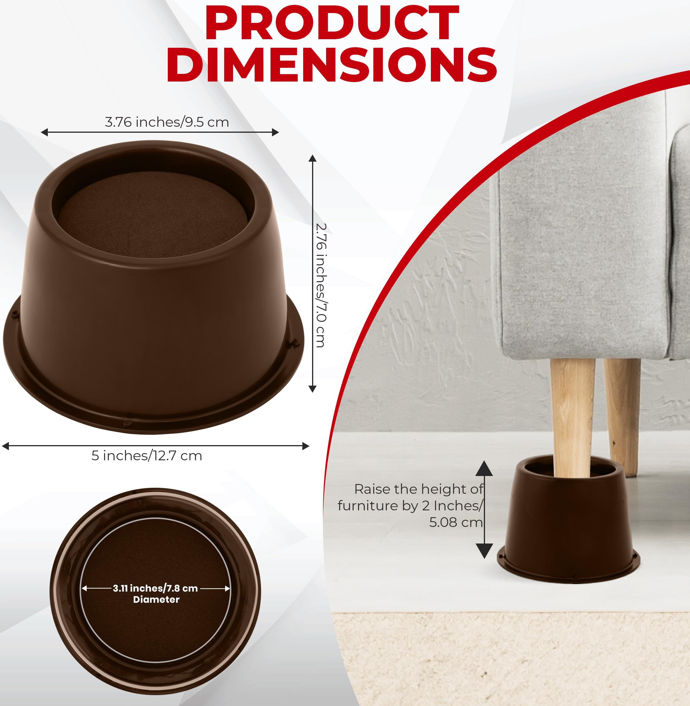 Foto 3 | Colchones Utopia, 5 Cm, 8 Unidades, Redondos, Marrón - Venta Internacional.