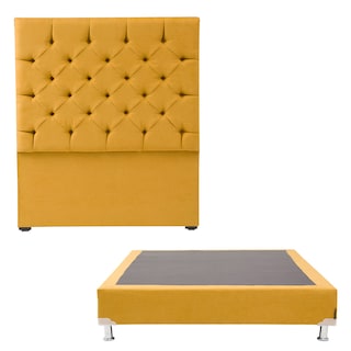 Foto 1 | Cabecera Dicasa Capri Box Color Mostaza Queen Size + Box