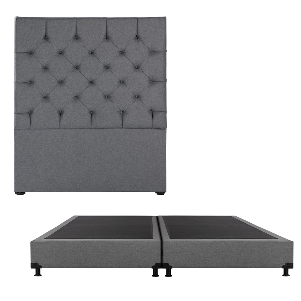 Cabecera Dicasa Capri Box Color Gris King Size + Box